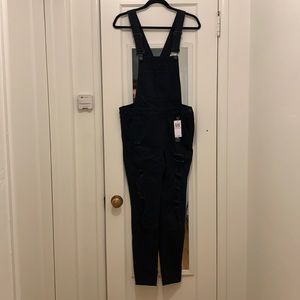Dollhouse Size 13 Black Denim Distressed Straight Legged/Skinny Overalls.